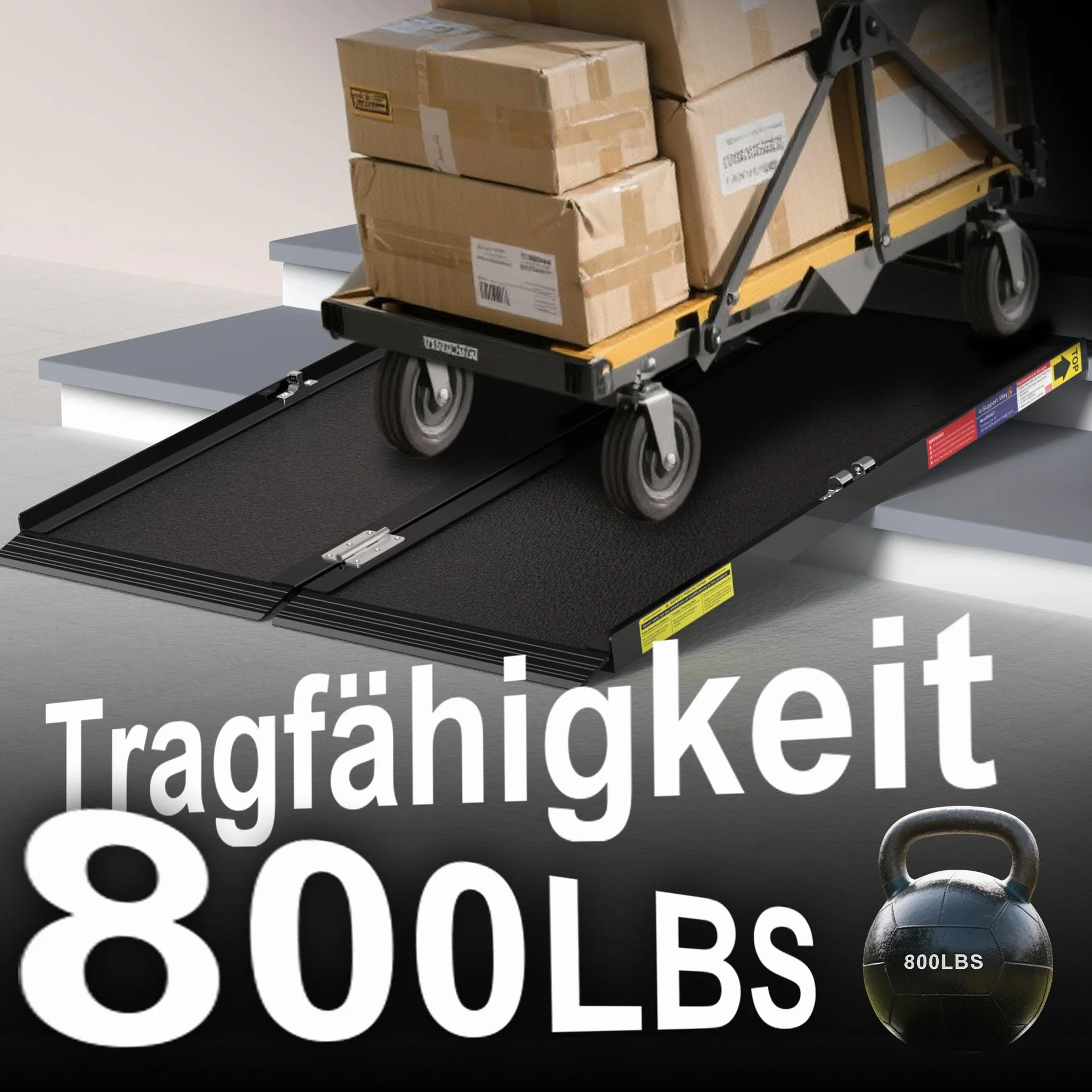 Przenośna rampa dla wózków inwalidzkich – Regulowana (61 cm - 305 cm) | Do 272 kg obciążenia | Antypoślizgowa i stabilna (2,1 m)