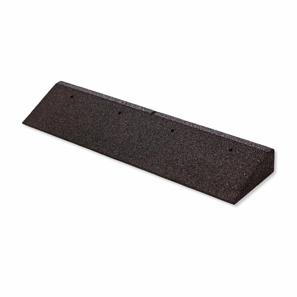 bepco Rampa do krawężnika, dł. x szer. x wys.: 100 x 25 x 5 cm z gumy (czarna) rampa najazdowa, rampa progowa, z łożyskowanymi podkładkami do mocowania
