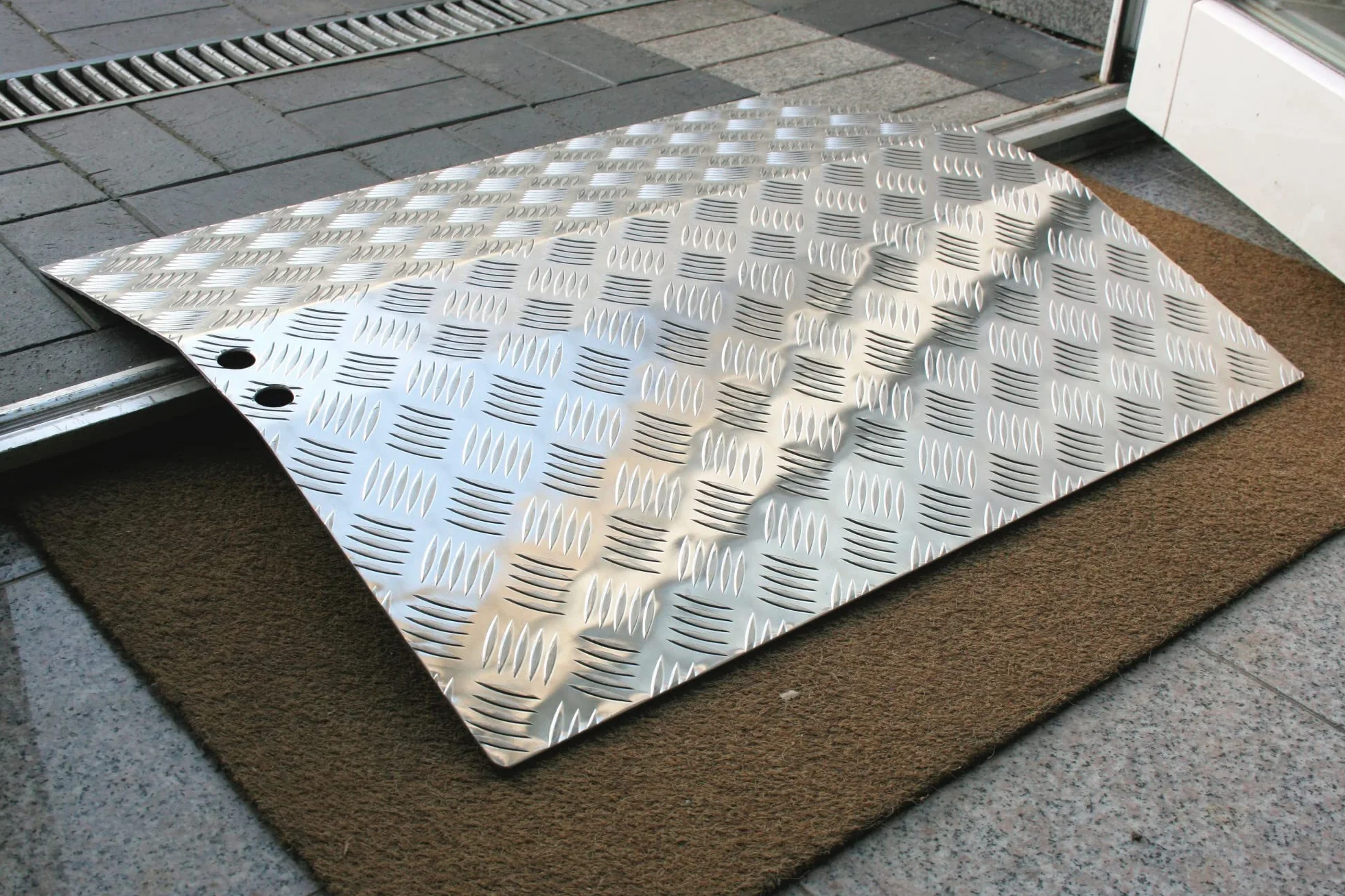 JWS Rampa progowa do drzwi dla wózków inwalidzkich, długość aluminium, rampa progowa: 100 cm (125)