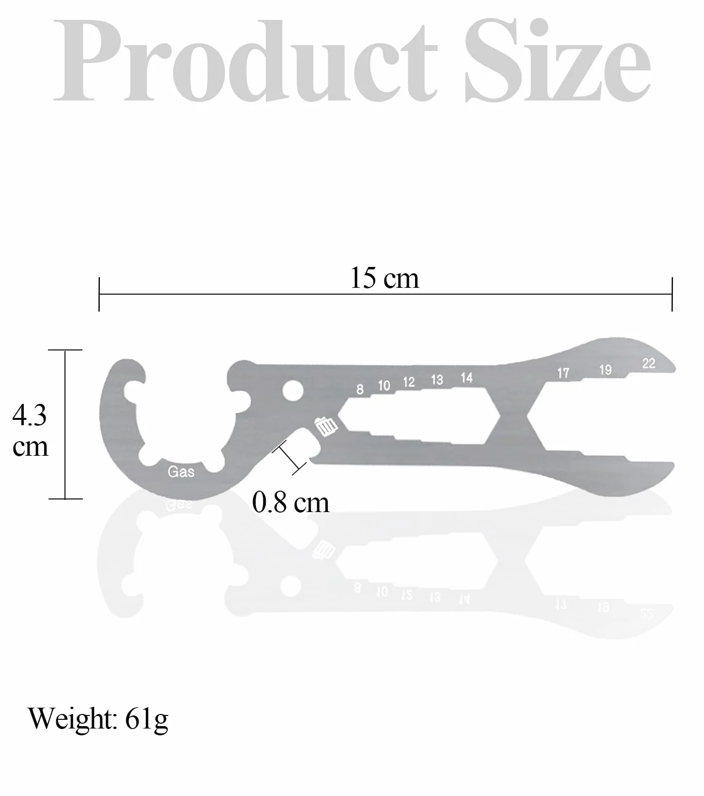 Klucz do butli gazowej ze stali nierdzewnej – do butli z propanem 11 kg, z kluczem regulatora gazu i otwieraczem do butelek, nadaje się do użytku na zewnątrz (srebrny)