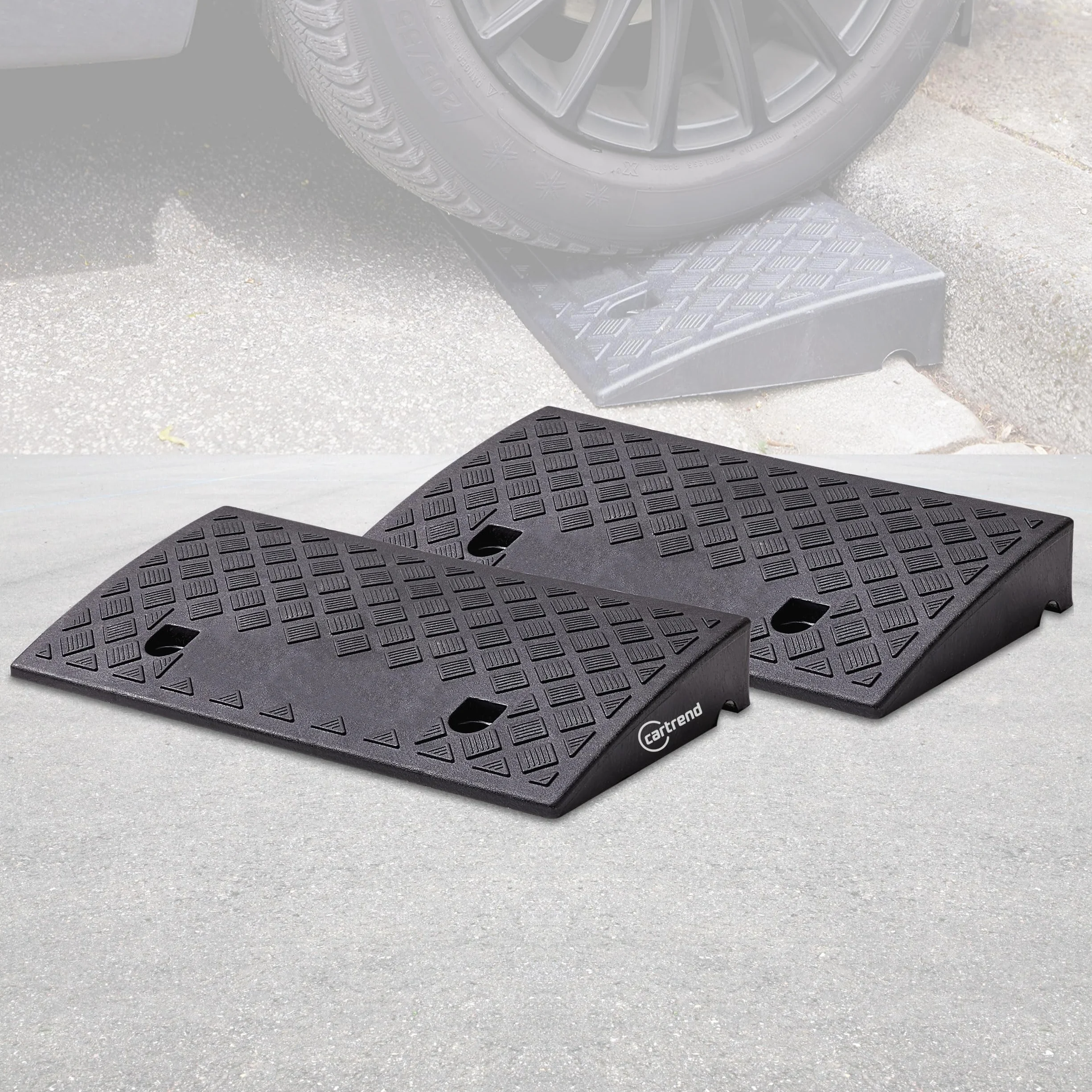 Cartrend 10646 Rampa Krawężnikowa, Czarny, 2 Sztuki
