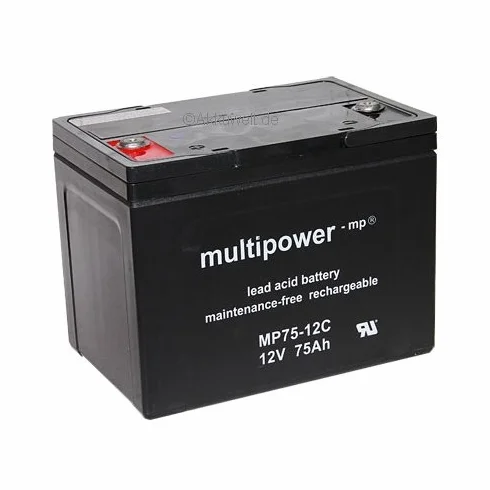 Akumulator żelowy ołowiowy MP75-12C 12V 75Ah AGM włóknina technika do Invacare Meteor 15 km TDX SP P7E LX-3 LX-3 plus LX-4 Scooter RangerII FWD Jr. 4G Storm Arrow Torque SP 3G Storm Torque 3 TDX SR