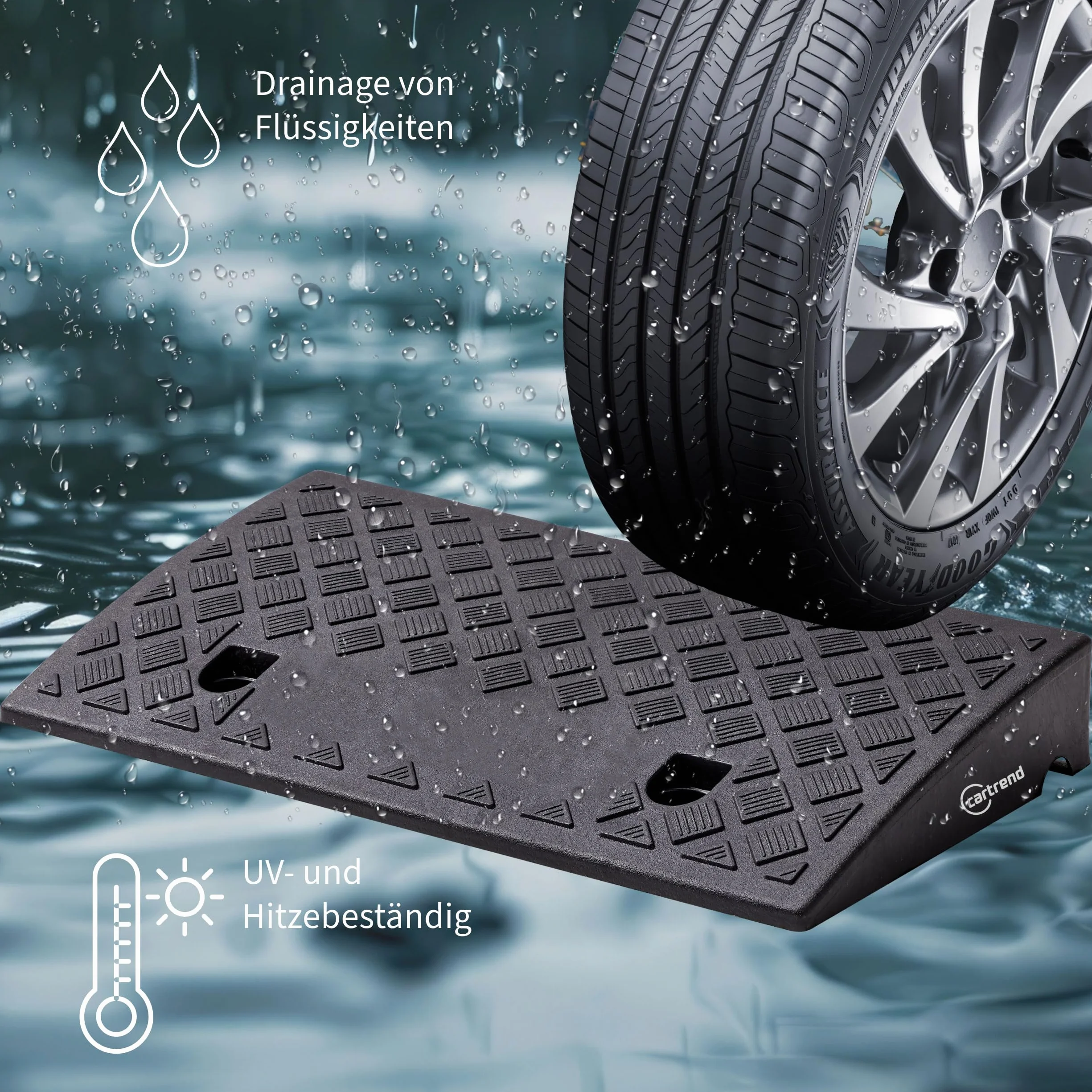 Cartrend 10646 Rampa Krawężnikowa, Czarny, 2 Sztuki