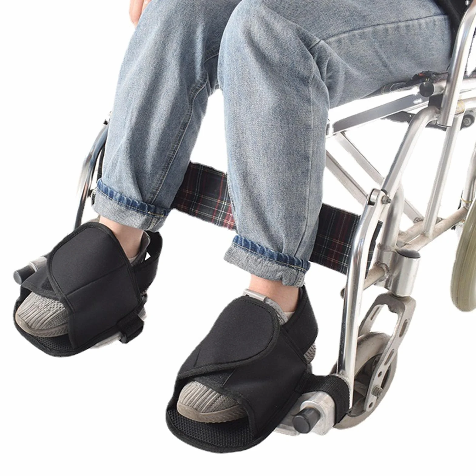 Uchwyty na buty do wózków inwalidzkich, 2 szt., paski na buty do wózków inwalidzkich, tkanina Oxford, buty ochronne, stały pasek ochronny dla starszych pacjentów, do regeneracji, czarne