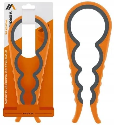 DomoDomo - Wielofunkcyjny otwieracz do butelek i słoików – ergonomiczny kształt, antypoślizgowy, nadaje się do mycia w zmywarce, 22,5 x 9 cm