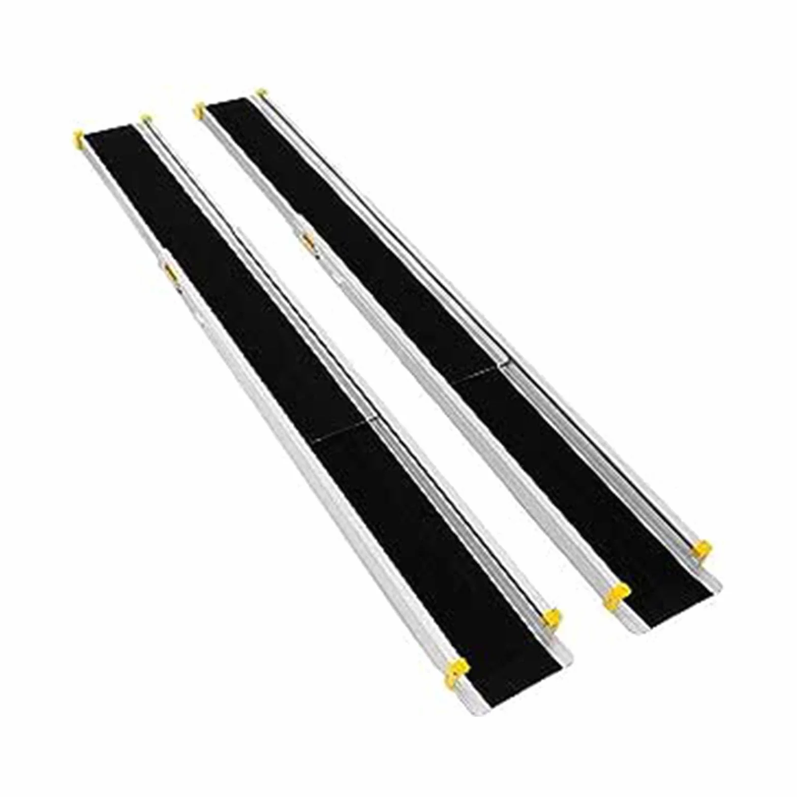GOPLUS 2 x rampa teleskopowa do wózka inwalidzkiego, teleskopowa z aluminium, szyna najazdowa, antypoślizgowa, obciążenie do 270 kg, regulowana rampa załadunkowa, ściągacz schodów (121,5-213,5 cm)
