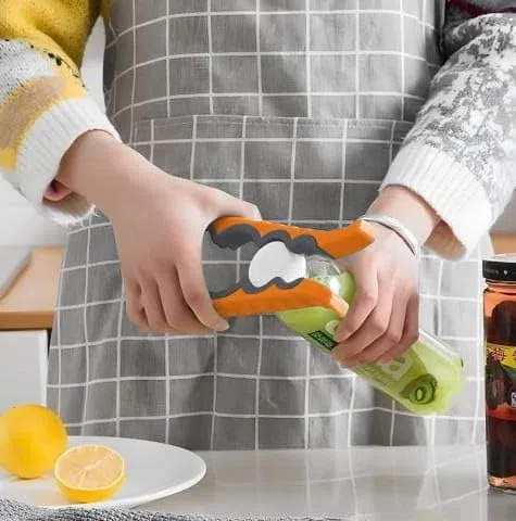 DomoDomo - Wielofunkcyjny otwieracz do butelek i słoików – ergonomiczny kształt, antypoślizgowy, nadaje się do mycia w zmywarce, 22,5 x 9 cm
