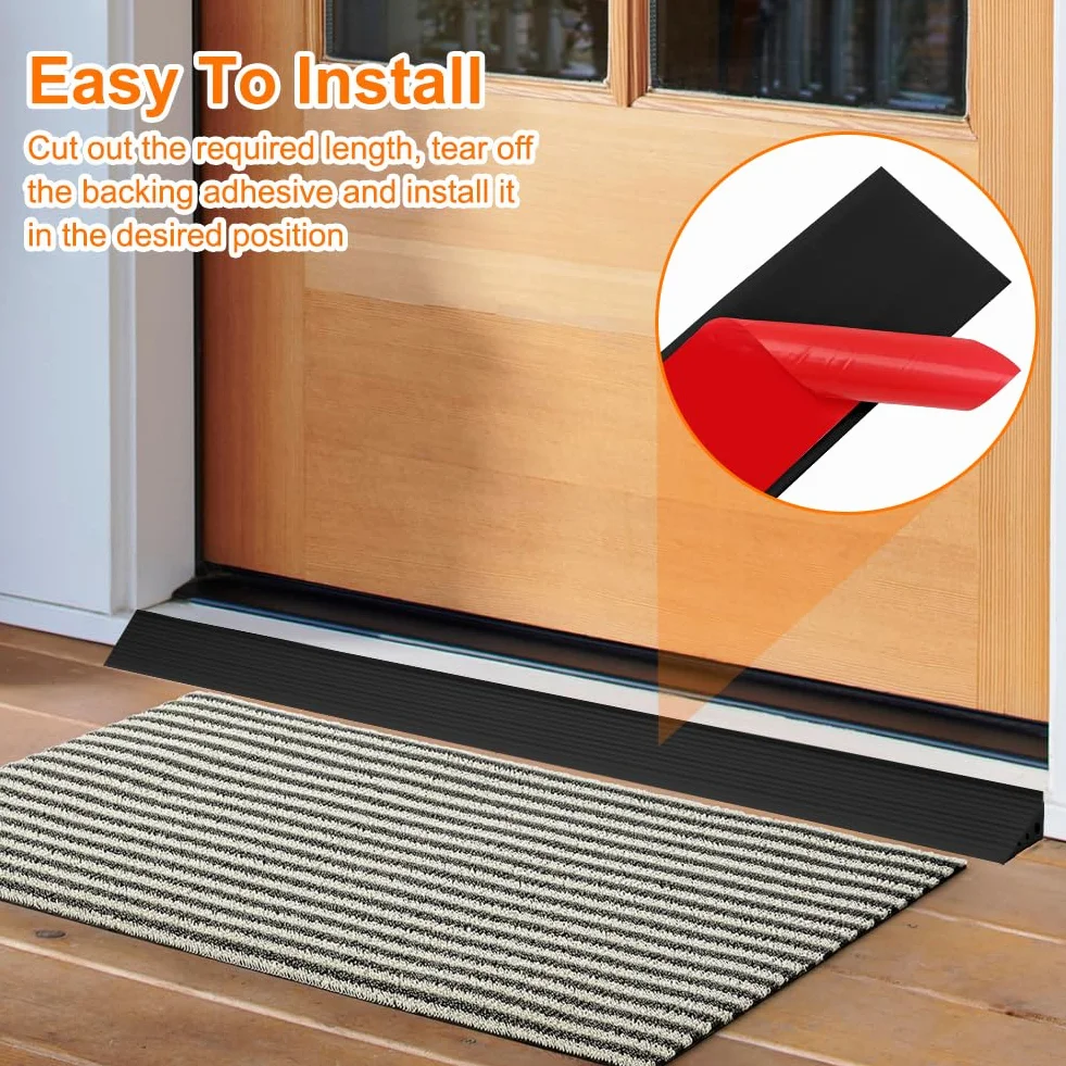 Rampa Progowa 100 x 7 x 3 cm, PCW, Czarna, do Wózków Inwalidzkich, Robotów Odkurzających, Wózków Dziecięcych lub Skuterów Elektrycznych