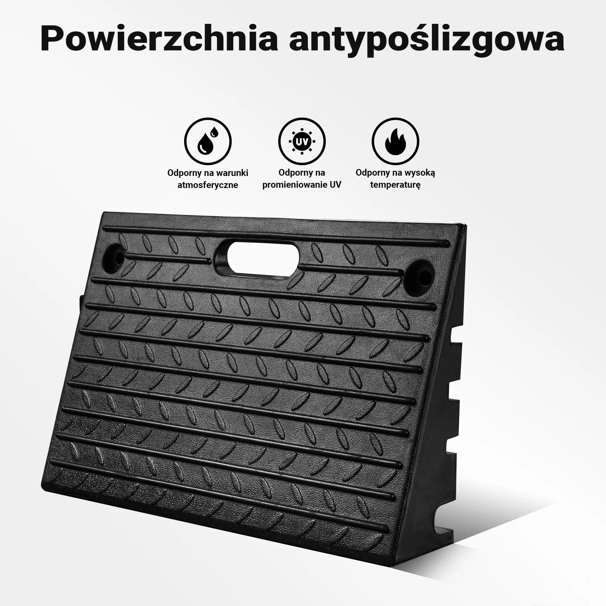 Wiltec Rampa krawężnikowa o wymiarach 500 x 315 x 107 mm do 50 t z gumy, modułowa rampa podjazdowa dla wózków inwalidzkich i samochodów
