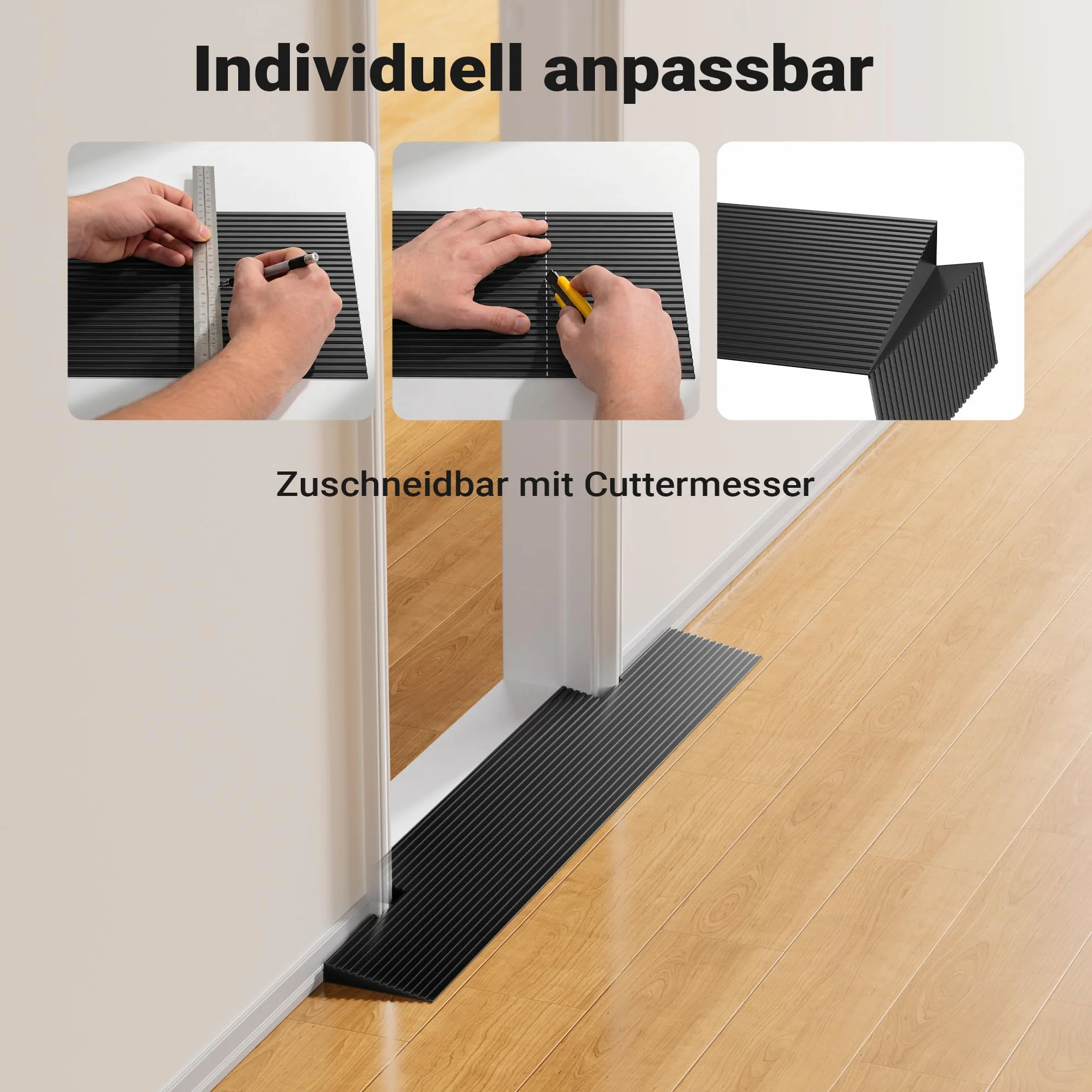 Wiltec Rampa progowa o wymiarach 25 x 150 x 900 mm, z solidnej gumy i antypoślizgową powierzchnią, dla wózków dziecięcych i inwalidzkich