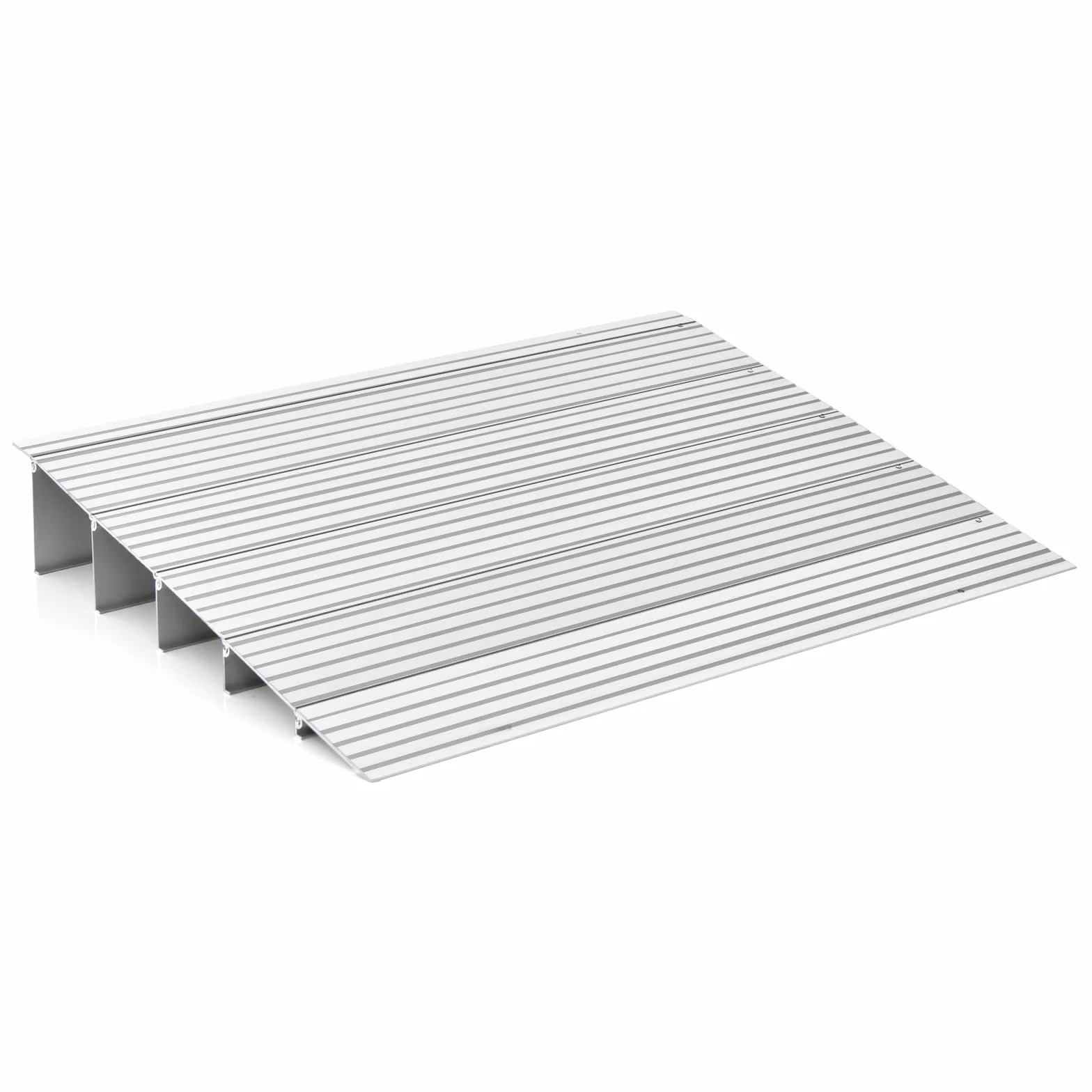 COSTWAY Aluminiowa rampa progowa dla wózków inwalidzkich, z regulowaną konstrukcją rampy i nośnością 317 kg, antypoślizgowa rampa do wózka inwalidzkiego, wózek dziecięcy (wysokość 13 cm)