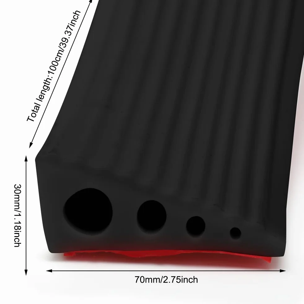 Rampa Progowa 100 x 7 x 3 cm, PCW, Czarna, do Wózków Inwalidzkich, Robotów Odkurzających, Wózków Dziecięcych lub Skuterów Elektrycznych