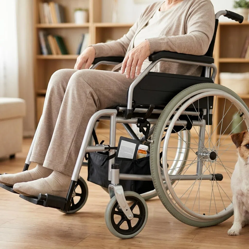 Torba na Wózek Inwalidzki, Ruchoma Konstrukcja, Duża Pojemność, Oddychająca, Czarna
