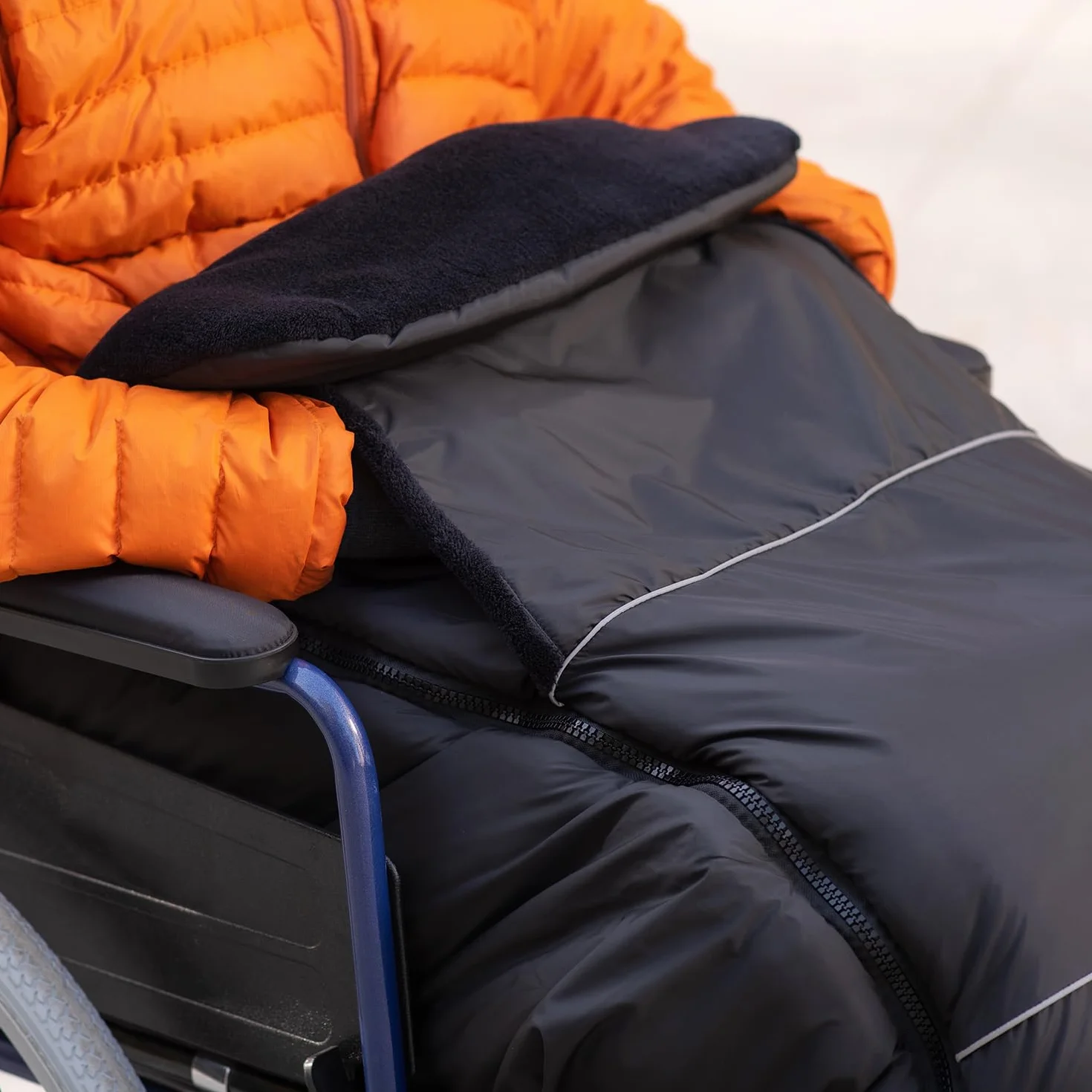 novely® OWEN śpiworek na nogi wózek inwalidzki miękki polar śpiwór na wózek inwalidzki dla dorosłych śpiwór termiczny na stopy zimowy kolor: 01 czarny