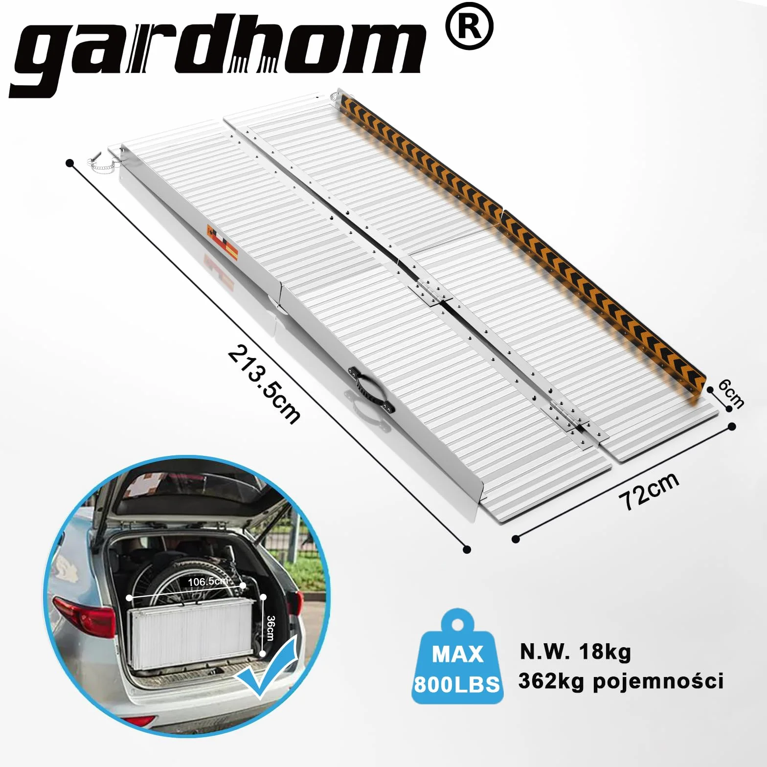 gardhom Rampa dla wózków inwalidzkich 2FT - 7FT Składane aluminiowe rampy dla wózków inwalidzkich i skuterów mobilnych na progi drzwi wejściowych do domu