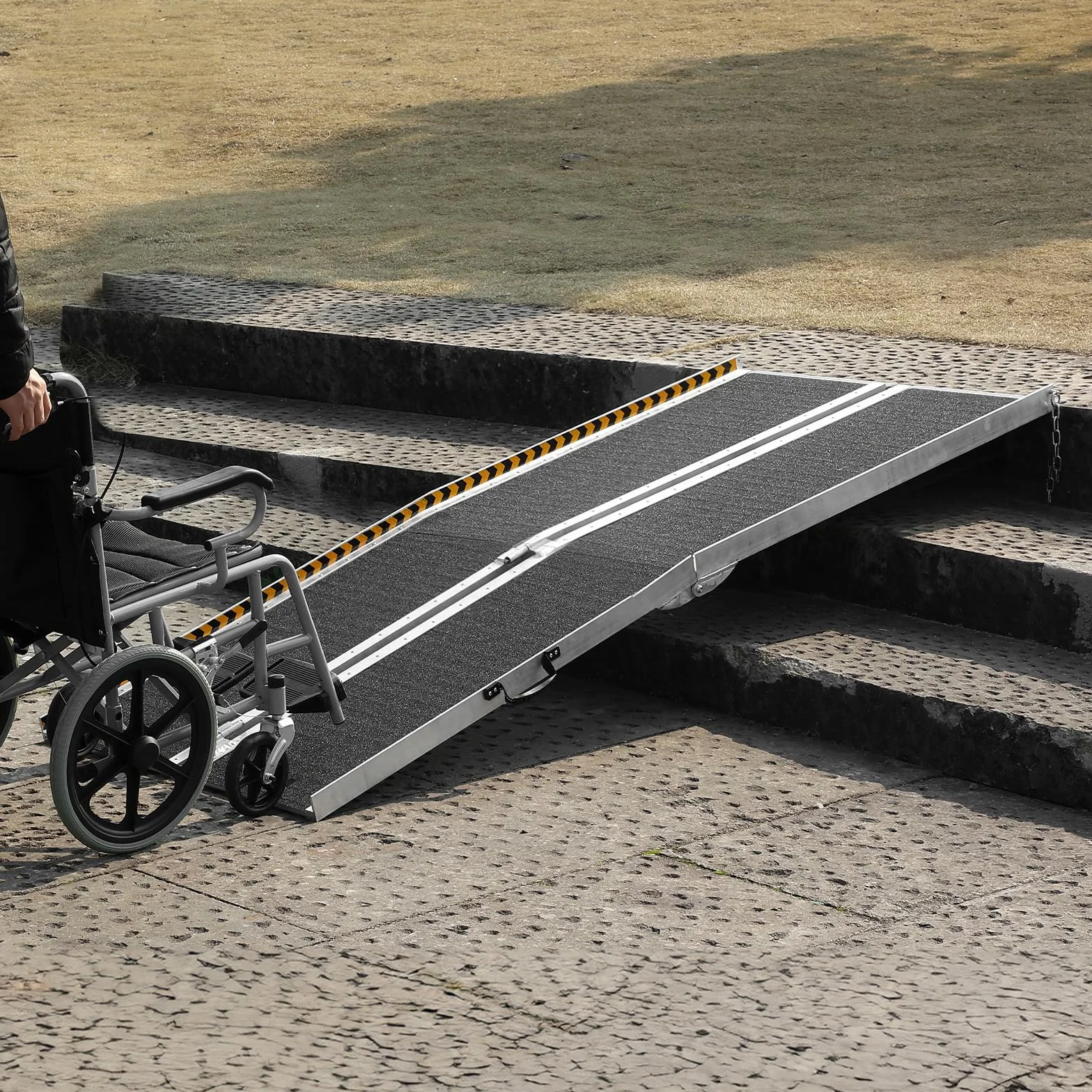 VEVOR Rampa dla wózków inwalidzkich, przenośna składana rampa progowa, 213,36 cm, aluminiowa rampa do skutera, dla osób niepełnosprawnych, schodów, schodów, krawędzi drzwi