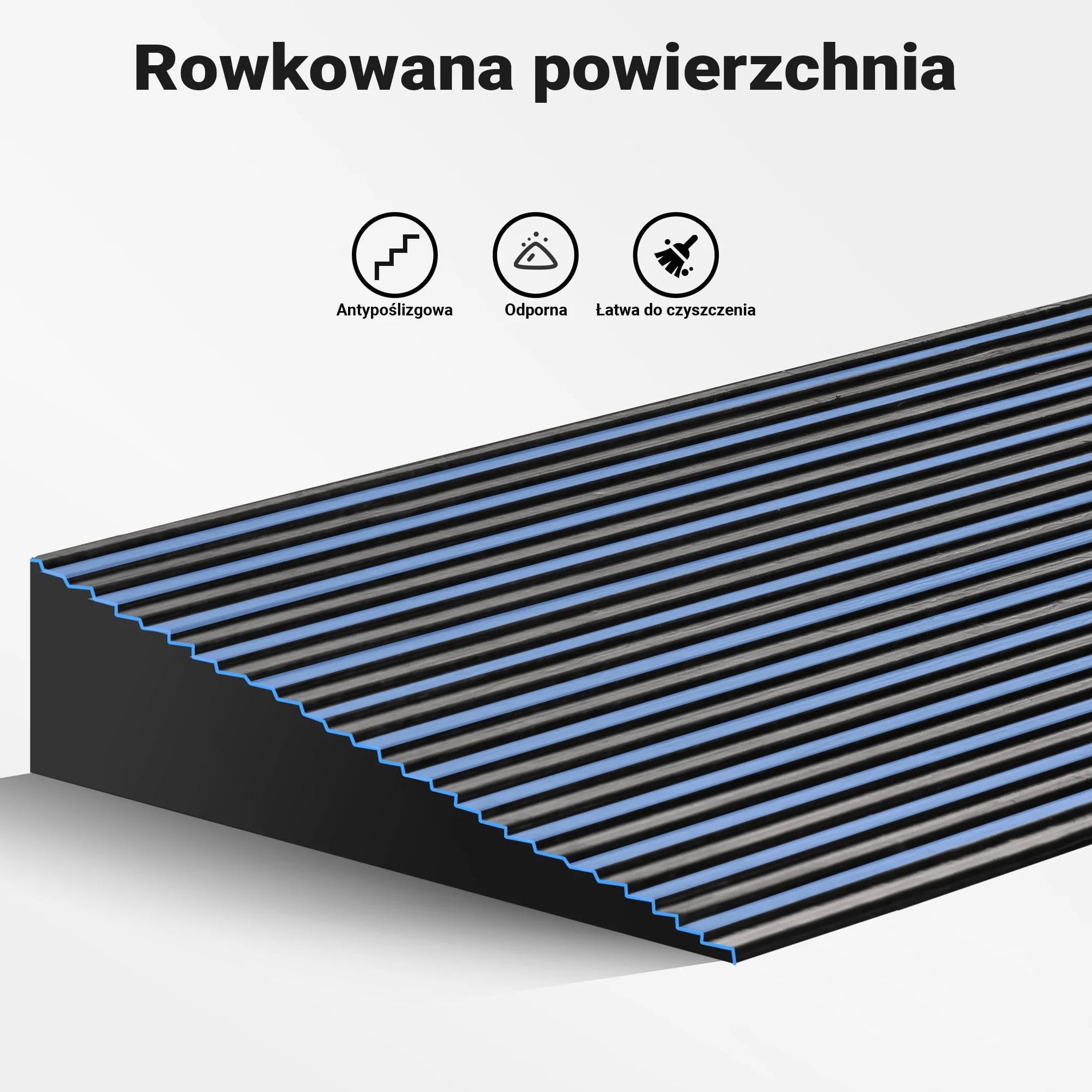 Wiltec Rampa progowa o wymiarach 900 x 200 x 40 mm z możliwością przycięcia do 50 t nośności, gumowa rampa podjazdowa dla wózków inwalidzkich