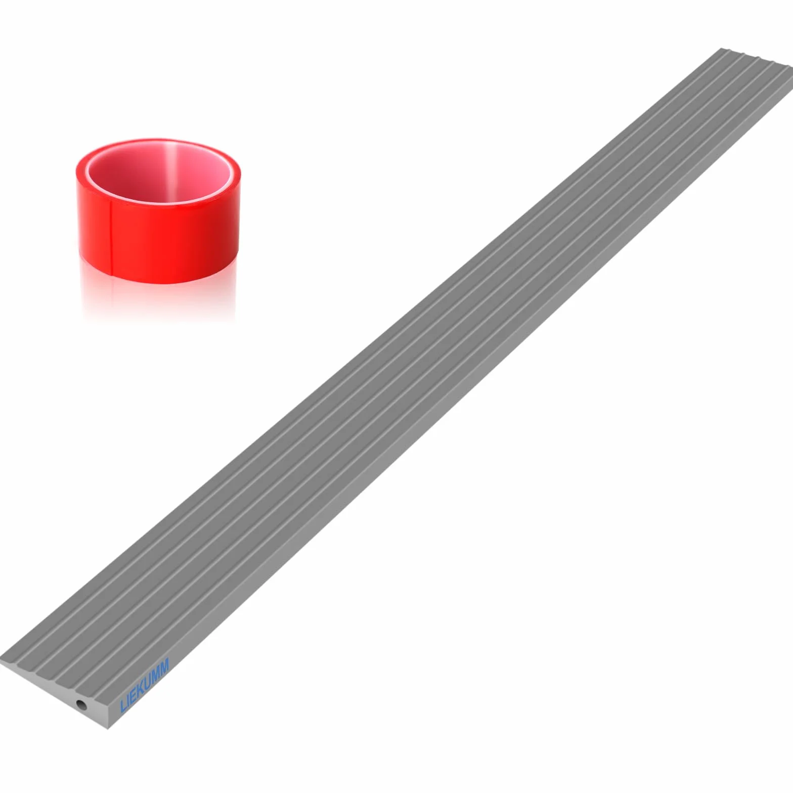 LIEKUMM Rampa progowa, 90 x 5 x 1 cm, rampa dla wózków inwalidzkich, rampa progowa PCW, rampa dla wózków inwalidzkich, wózków dziecięcych, chodzików lub skuterów elektrycznych, szara