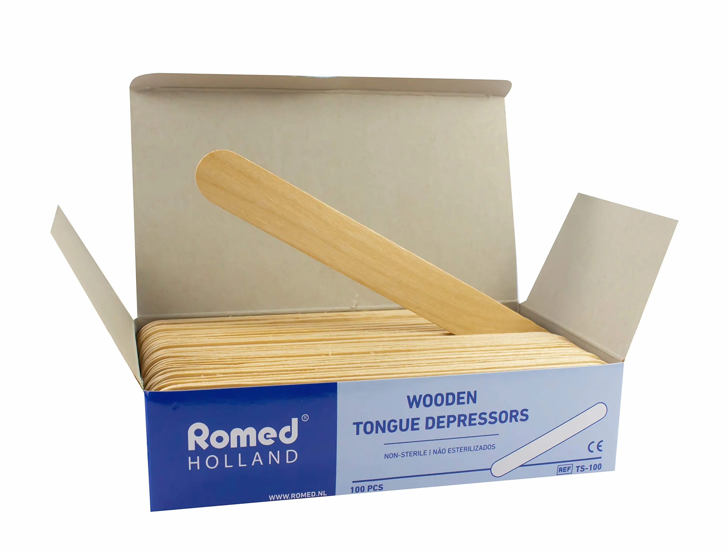 Romed Drewniana szpatułka do ust z drewna (1 x 100 sztuk)