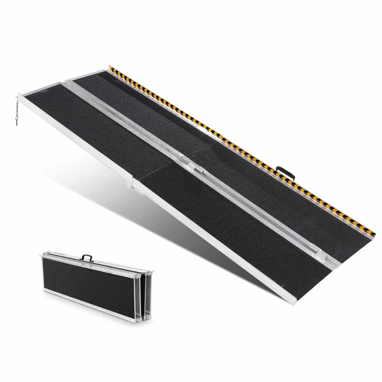 VEVOR Rampa dla wózków inwalidzkich, przenośna składana rampa progowa, 213,36 cm, aluminiowa rampa do skutera, dla osób niepełnosprawnych, schodów, schodów, krawędzi drzwi