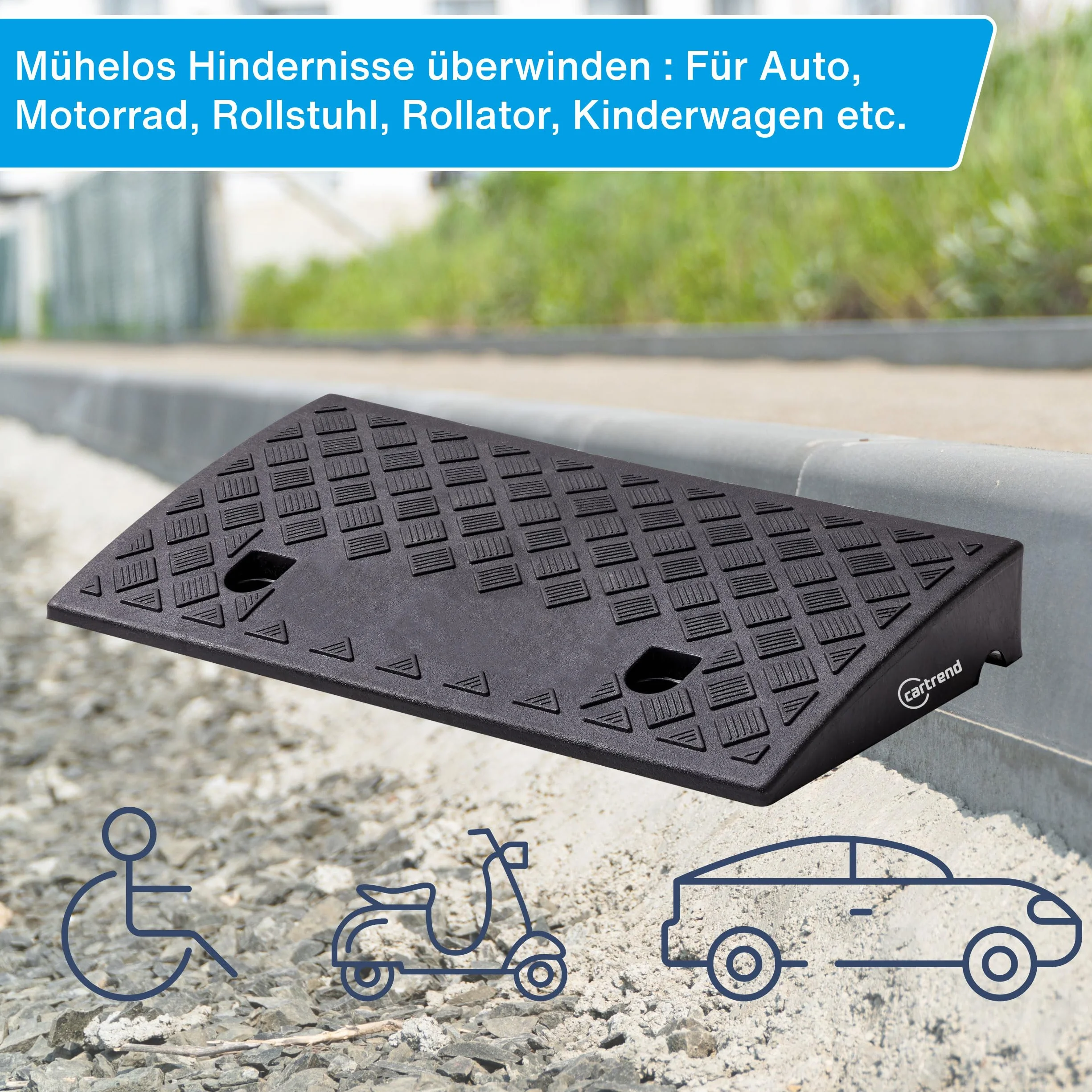 Cartrend 10646 Rampa Krawężnikowa, Czarny, 2 Sztuki