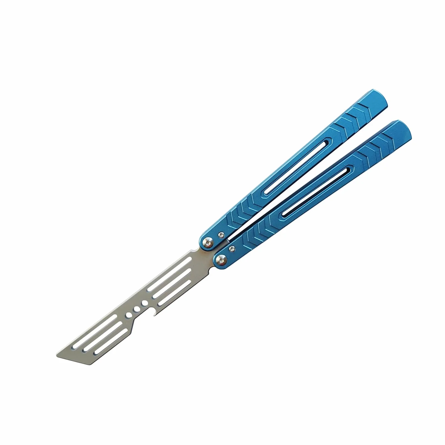 Pręt z podwójnym obrotowym efektywnym systemem tulei, aluminiowy zintegrowany uchwyt kanałowy CNC 6061, otwieracz do butelek ze stali nierdzewnej (niebieski)