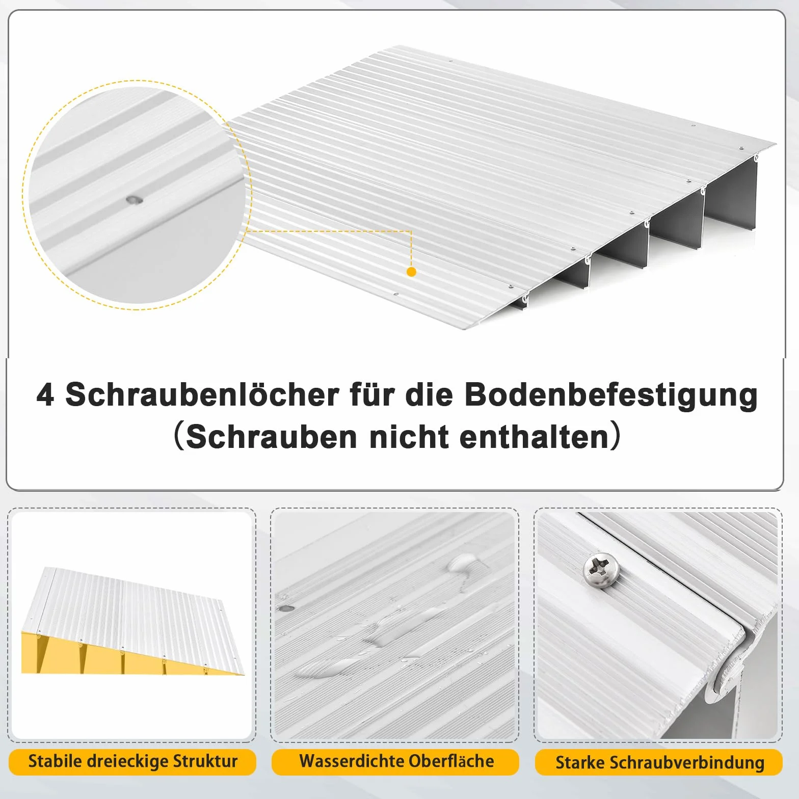 COSTWAY Aluminiowa rampa progowa dla wózków inwalidzkich, z regulowaną konstrukcją rampy i nośnością 317 kg, antypoślizgowa rampa do wózka inwalidzkiego, wózek dziecięcy (wysokość 13 cm)