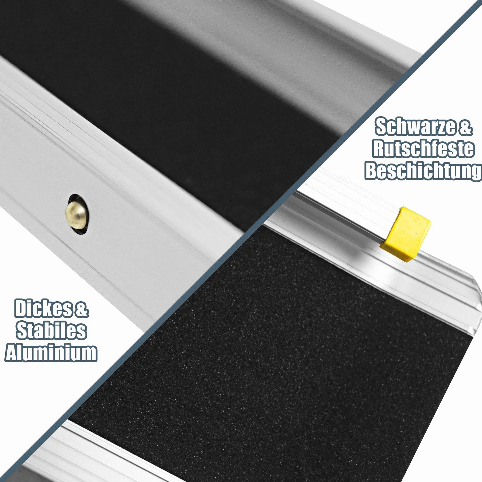 GOPLUS 2 x rampa teleskopowa do wózka inwalidzkiego, teleskopowa z aluminium, szyna najazdowa, antypoślizgowa, obciążenie do 270 kg, regulowana rampa załadunkowa, ściągacz schodów (121,5-213,5 cm)