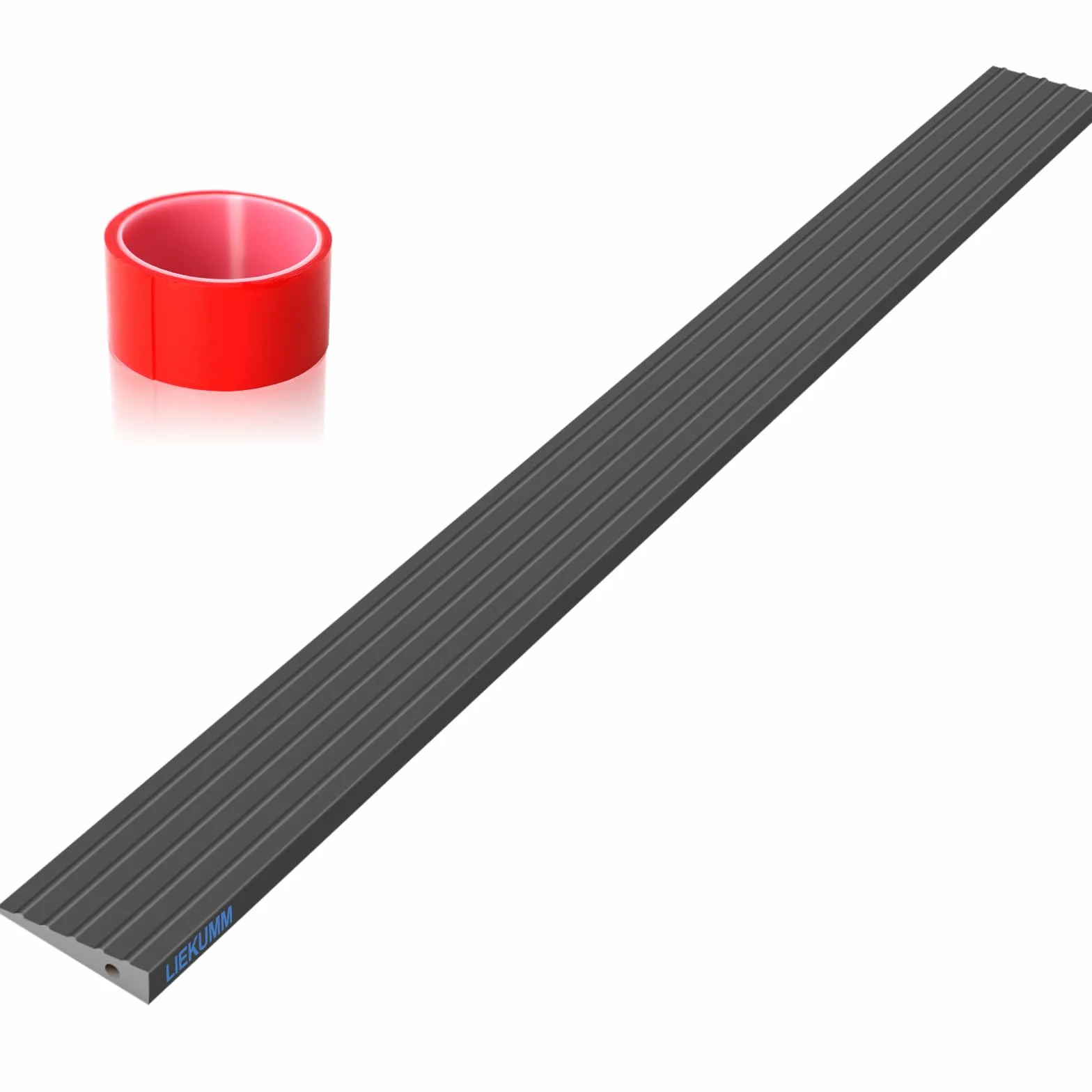 LIEKUMM Rampa progowa, 90 x 5 x 1 cm, PCW, dla wózków inwalidzkich, dziecięcych, chodzików lub skuterów elektrycznych, czarna