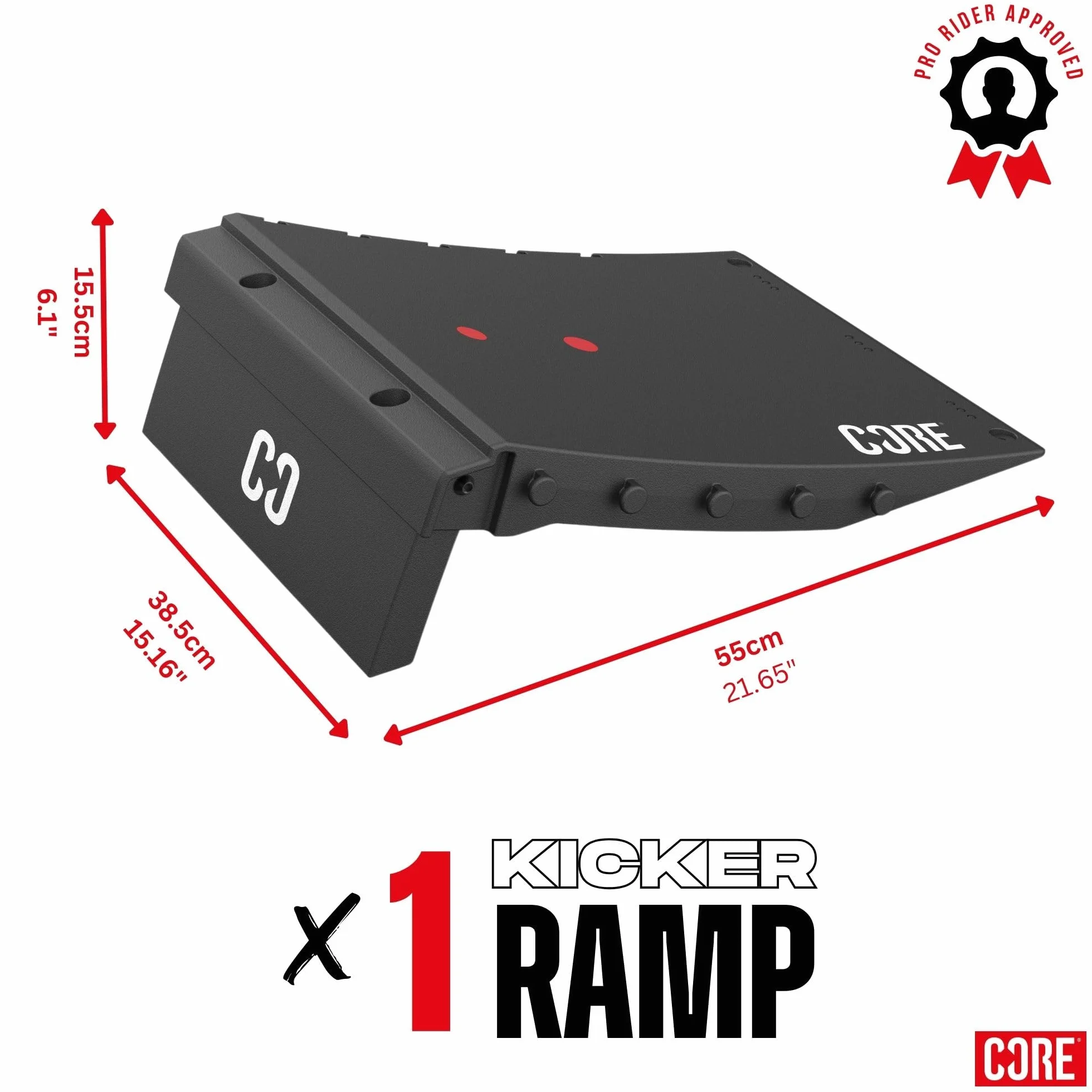 CORE Rampa do jazdy na deskorolce dla dzieci, mini kicker, rampa, deskorolka, BMX, RC, składany rower, lekka i przenośna hulajnoga kaskaderska z gumowymi nóżkami
