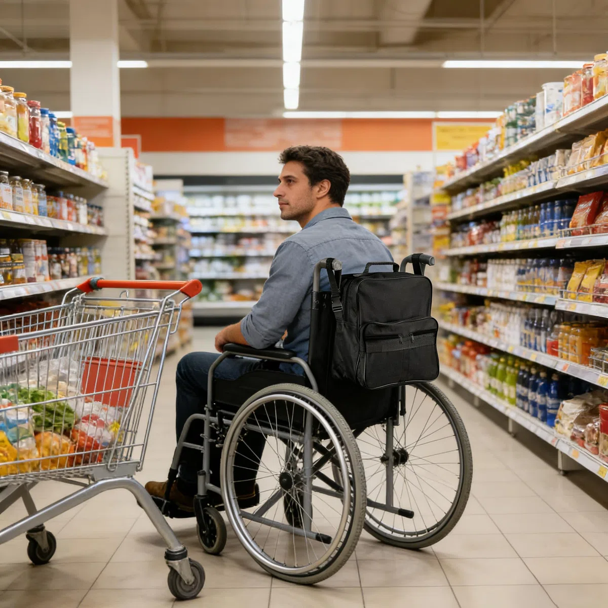 Torba na WóZek Inwalidzki, Plecak Na WóZek Inwalidzki Deluxe na Oparcie KrzesłA, Torba na Oparcie Siedzenia do Skuterów Inwalidzkich, Akcesoria do Przechowywania Wózków Inwalidzkich(Szary)