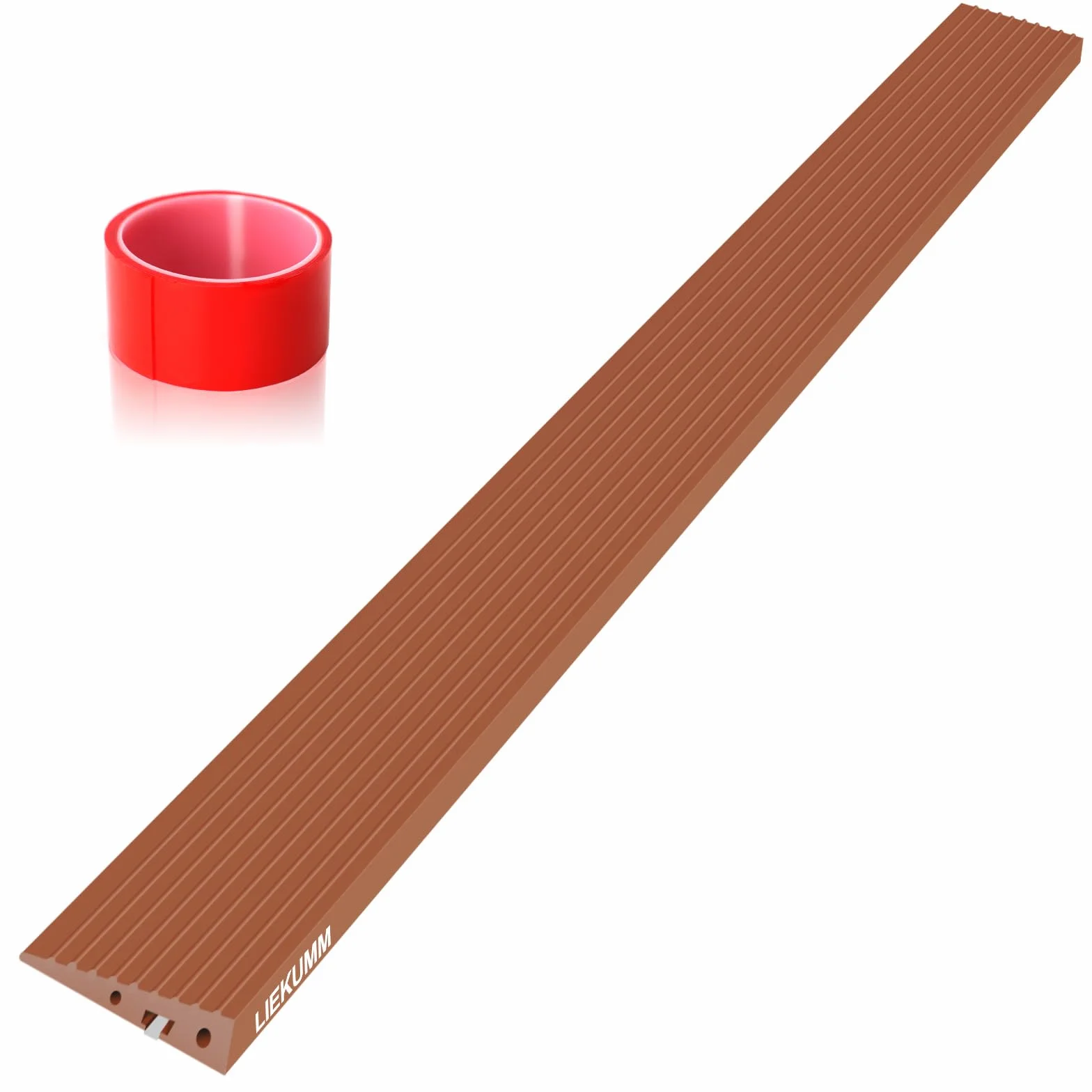 LIEKUMM Rampa PVC do wózków inwalidzkich o wysokości 2 cm, ładowność 800 kg, przenośna rampa progowa do schodów, rampa do wózka inwalidzkiego, wózka dziecięcego, garażu, odkurzacza robota, brązowa