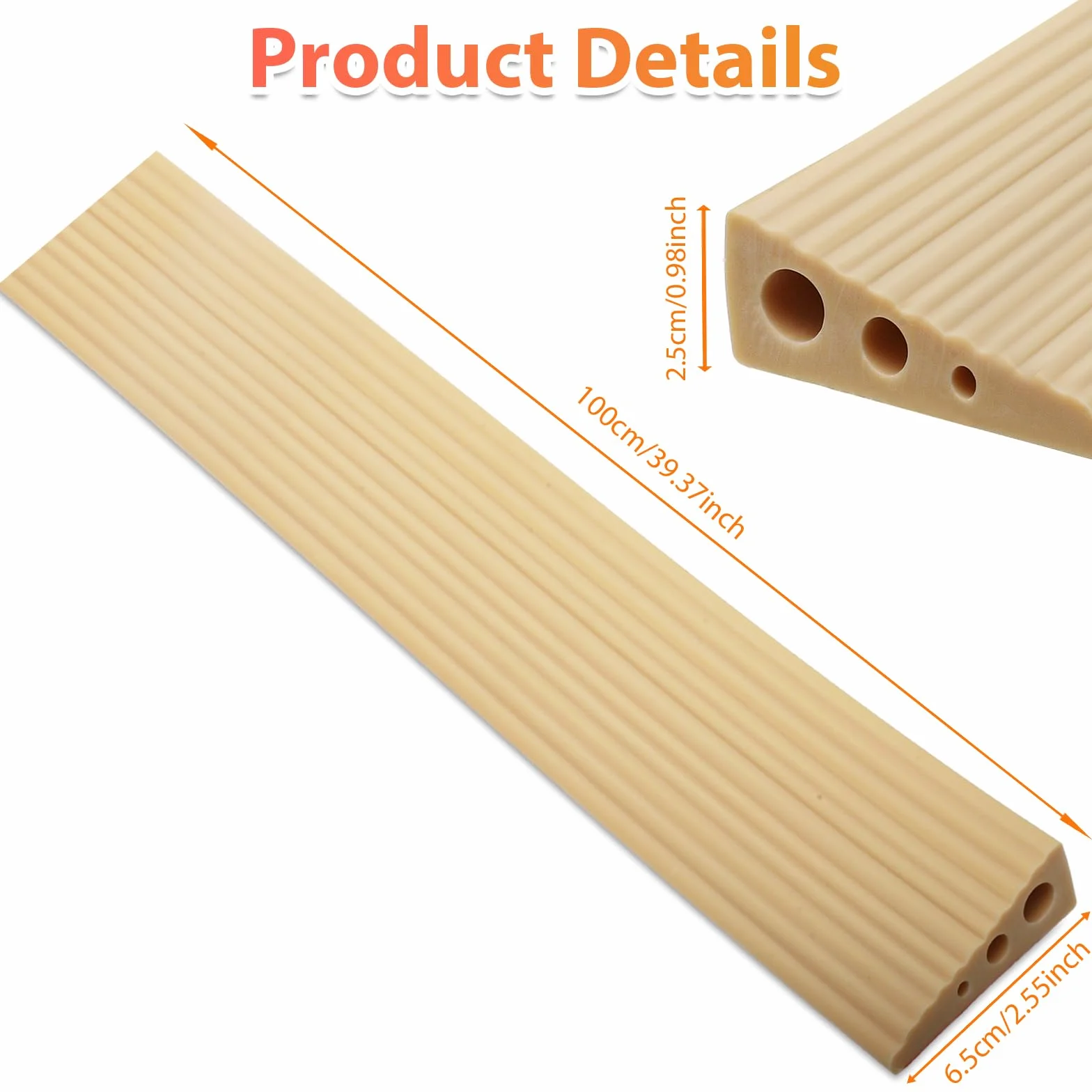 Rampa progowa, 100 x 6,5 x 2,5 cm, rampa progowa, rampa dla wózków inwalidzkich, PCW, antypoślizgowa powierzchnia, gumowa rampa najazdowa, rampa progowa do wózka inwalidzkiego, wózka dziecięcego